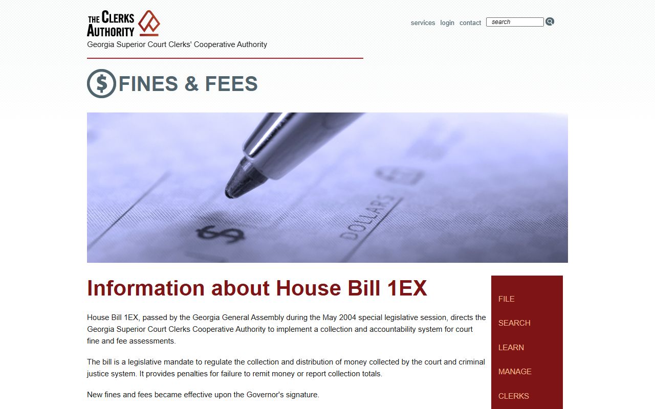 Screven County Clerk of Superior Court GSCCCA fines and fees resources