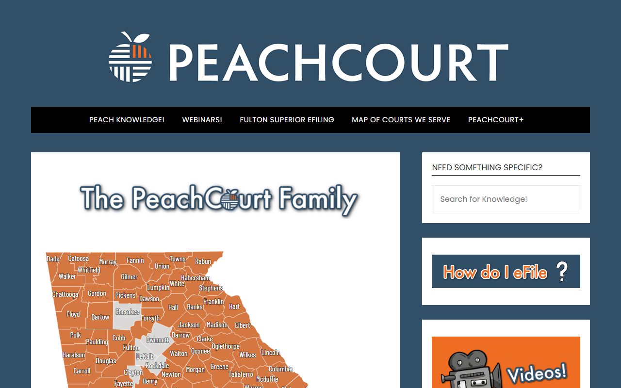 Screven County Clerk of Superior Court PeachCourt participating court document map
