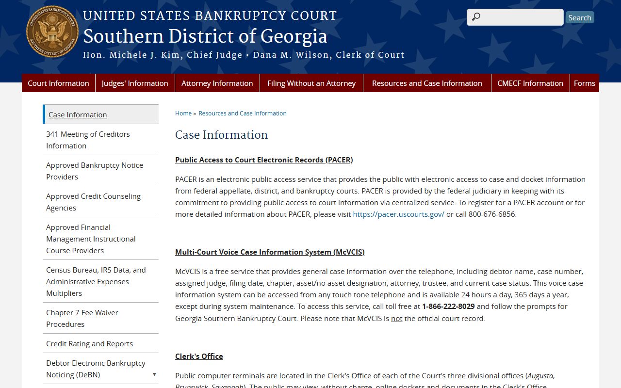 Screven County court dockets bankruptcy case information