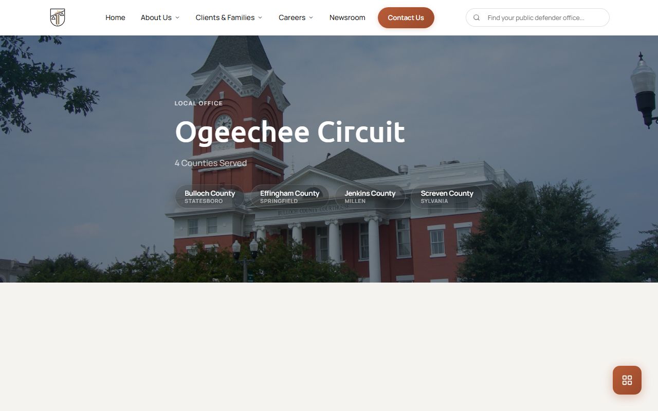 Screven County criminal court records Ogeechee Circuit public defender office