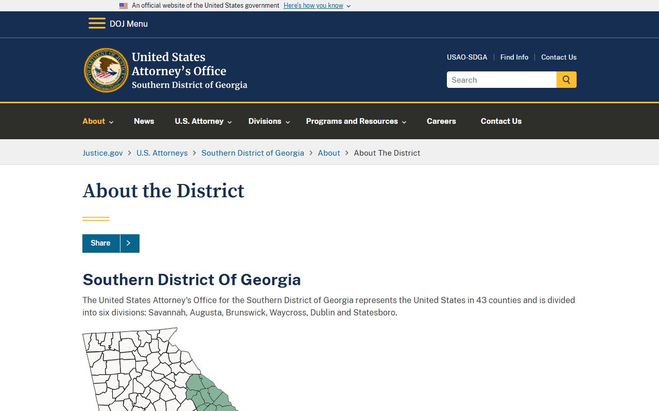 Screven County warrant records DOJ Southern District about page